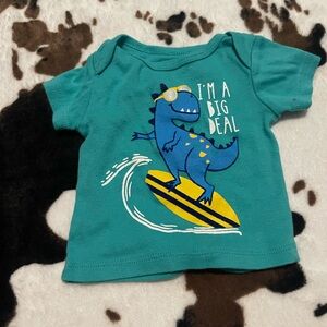 Teal Dinosaur Graphic Kids T-Shirt